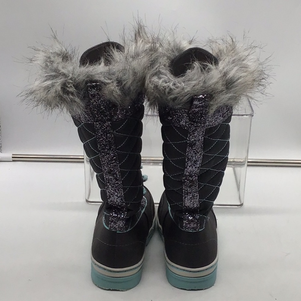 Justice Blue/Gray Faux Fur Snow Boot - Picture 4 of 10
